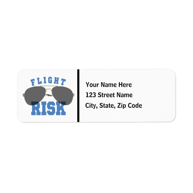 Flight Risk Aviation Glasses Return Address Label (Front)