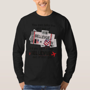 Flight Ticket Bellevue Girl from Bellevue Boardi T-Shirt