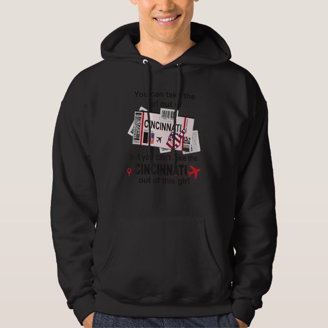 Flight Ticket Cincinnati Girl from Cincinnati Boar Hoodie (Front)