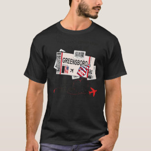 Flight Ticket Greensboro Girl from Greensboro Boar T-Shirt