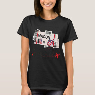Flight Ticket Macon Girl from Macon Boarding Pass T-Shirt