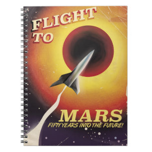 Flight To Mars! vintage sci-fi poster Notebook
