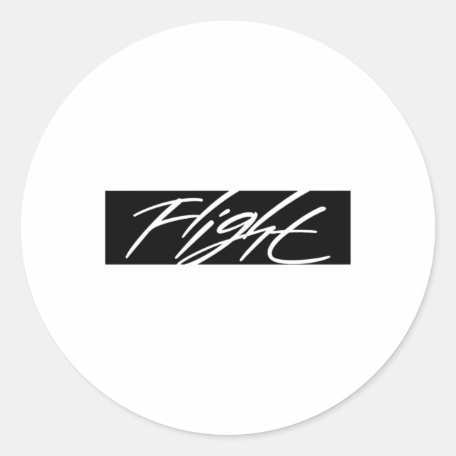 Flight White Black  Classic Round Sticker (Front)
