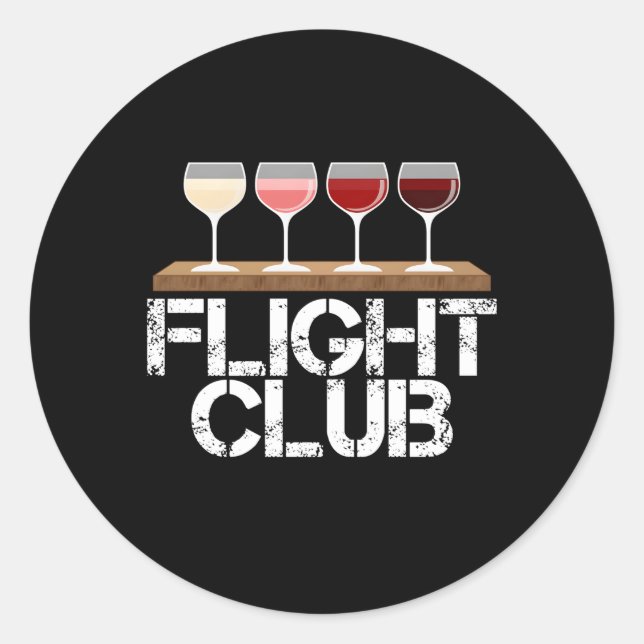 Flight Wine Club Fomo Wine Tasting Sample Rose Red Classic Round Sticker (Front)