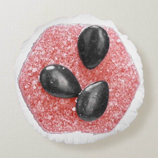 FlightBites Sour Watermelon Round Cushion (Back)