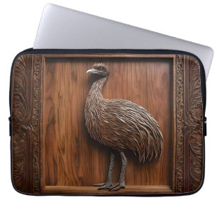 Flightless Wonders: Australian Emu Wood Print, Laptop Sleeve