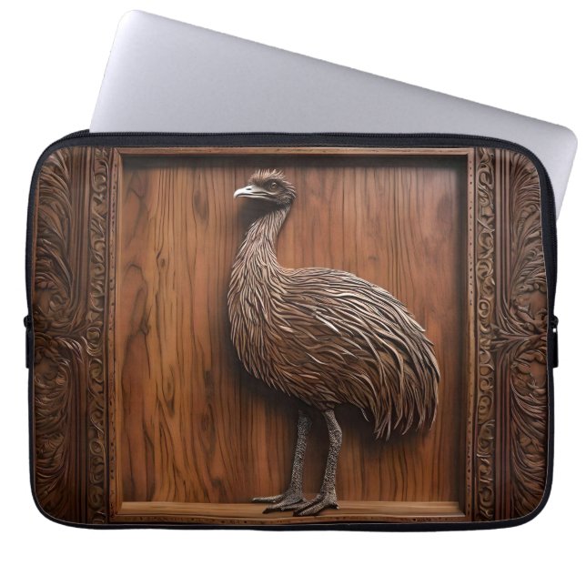 Flightless Wonders: Australian Emu Wood Print, Laptop Sleeve (Front)