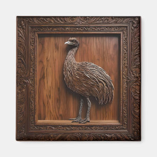 Flightless Wonders: Australian Emu Wood Print, Magnet