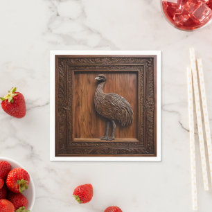 Flightless Wonders: Australian Emu Wood Print, Napkin
