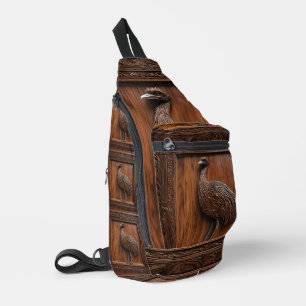 Flightless Wonders: Australian Emu Wood Print, Sling Bag