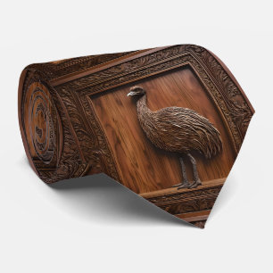 Flightless Wonders: Australian Emu Wood Print, Tie