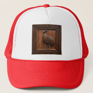 Flightless Wonders: Australian Emu Wood Print, Trucker Hat