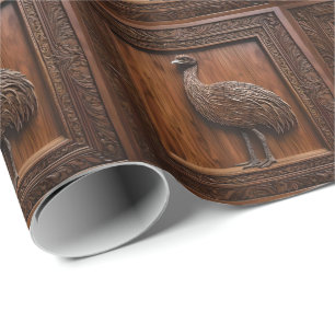 Flightless Wonders: Australian Emu Wood Print, Wrapping Paper