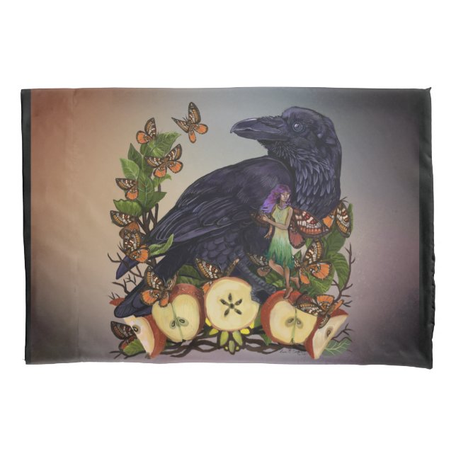 Flights of Fantasy Raven Faery Art  Pillowcase (Front)