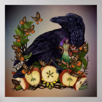 Flights of Fantasy Raven Faery Art Poster
