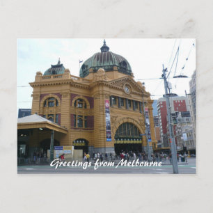 flinders st station postcard