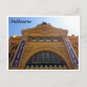 flinders stations yellow postcard