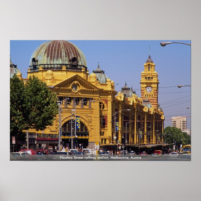 Flinders Street railway station, Melbourne, Austra Poster (Front)