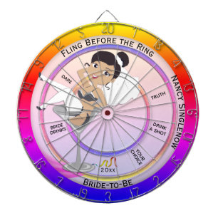 Fling Before the Ring Bachelorette Party Brunett Dartboard