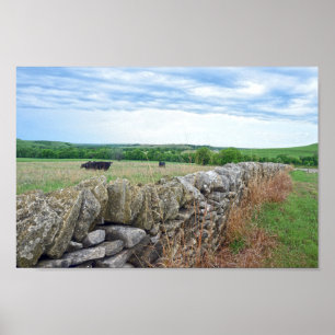 Flint Hills, Kansas, Stacked Stone Fence Poster