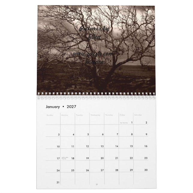 Flint Hills of Kansas Calendar (Jan 2027)