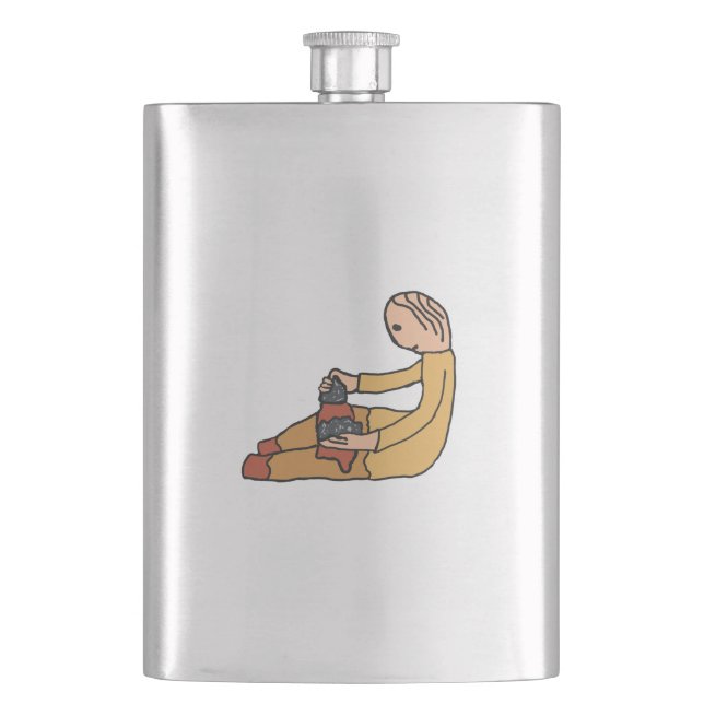 Flint Knapping Hip Flask (Front)