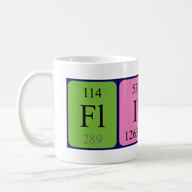 Flint periodic table name mug (Left)