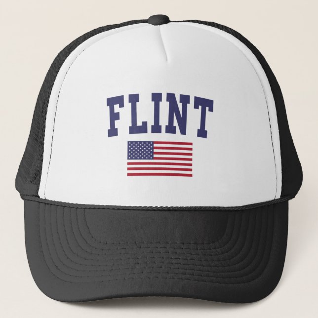 Flint US Flag Trucker Hat (Front)