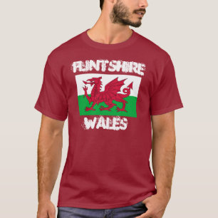 Flintshire, Wales with Welsh flag T-Shirt