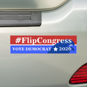 Flip Congress Hashtag Blue Wave Democrat Template Bumper Sticker