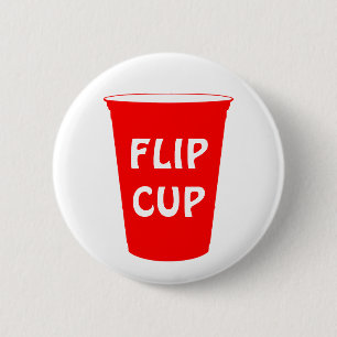 flip cup 6 cm round badge