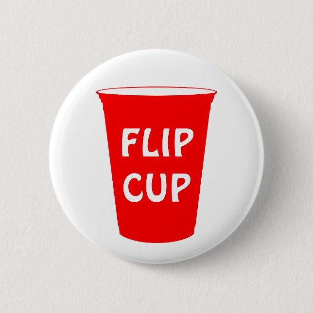 flip cup 6 cm round badge (Front)