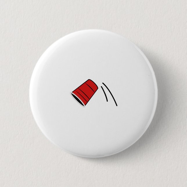 Flip Cup Drinking Games Humour Funny 6 Cm Round Badge (Front)