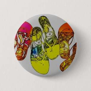 Flip Flop 6 Cm Round Badge