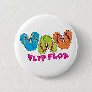 Flip Flop 6 Cm Round Badge