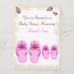 Flip Flop Baby Shower Invitations for Girls