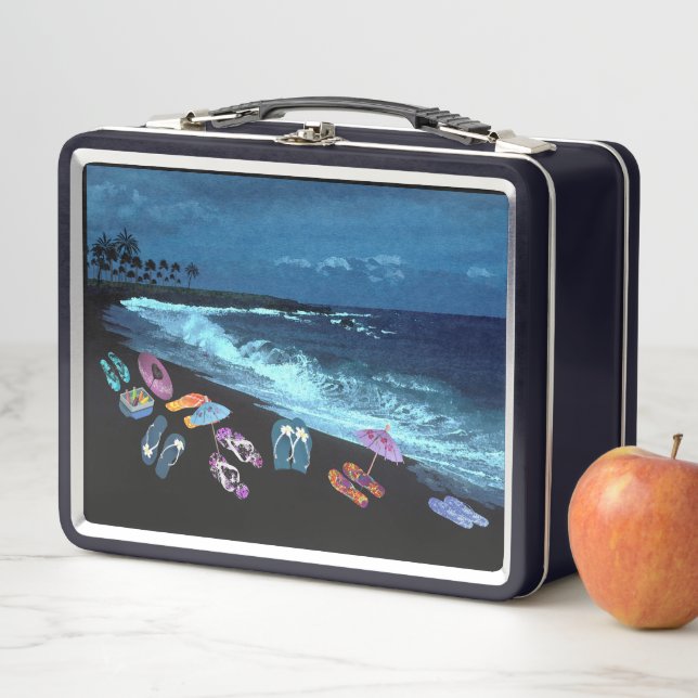 Flip Flop Beach Party Retro Lunch Box (In Situ)