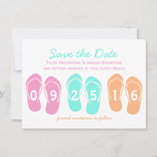 Flip Flop Beach Save the Date (Front)