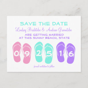Flip Flop Beach Wedding Save the Date Announcement Postcard
