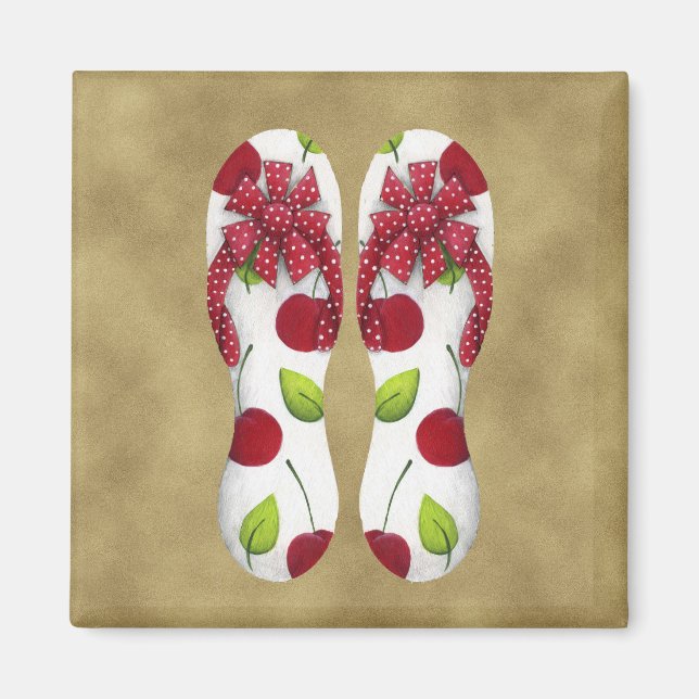 Flip Flop Cherries Magnet (Front)