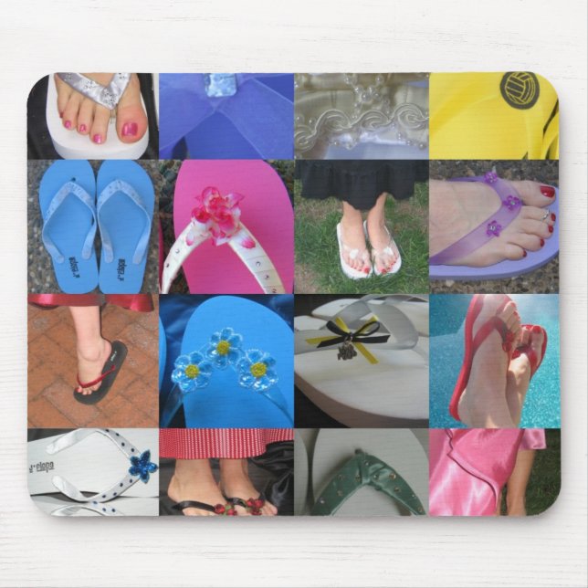 Flip Flop Collage Mouse Pad (Front)