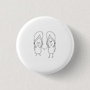 Flip Flop, cute, sandal themed 3 Cm Round Badge