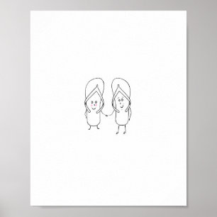 Flip Flop, cute, sandal themed Poster