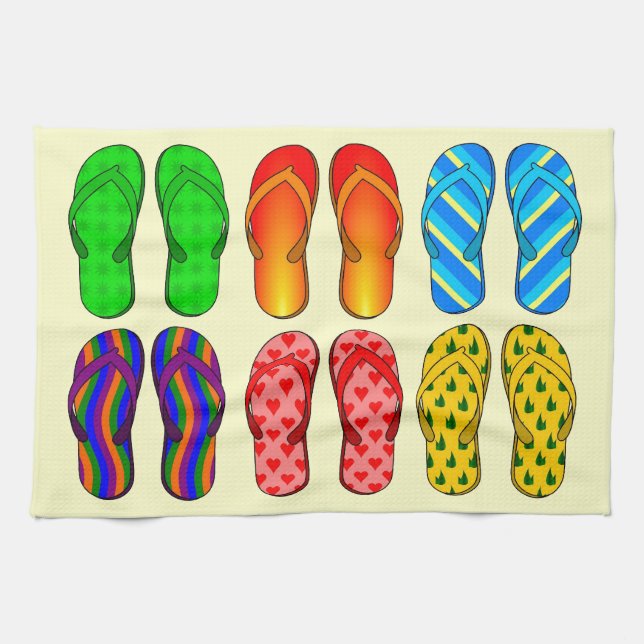 Flip-Flop Fun Tea Towel (Horizontal)