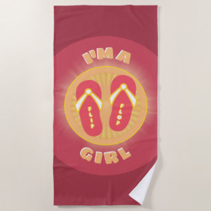 Flip Flop Girl Beach Towel