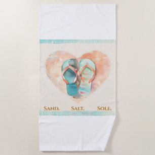 Flip Flop Heart Beach Towel – Sand Salt Sole