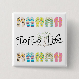 Flip Flop Life 15 Cm Square Badge