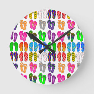 Flip Flop Parade Round Clock
