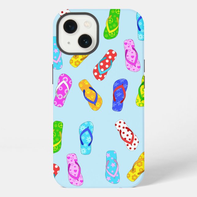 Flip Flop Pattern Blue Case-Mate iPhone Case (Back)