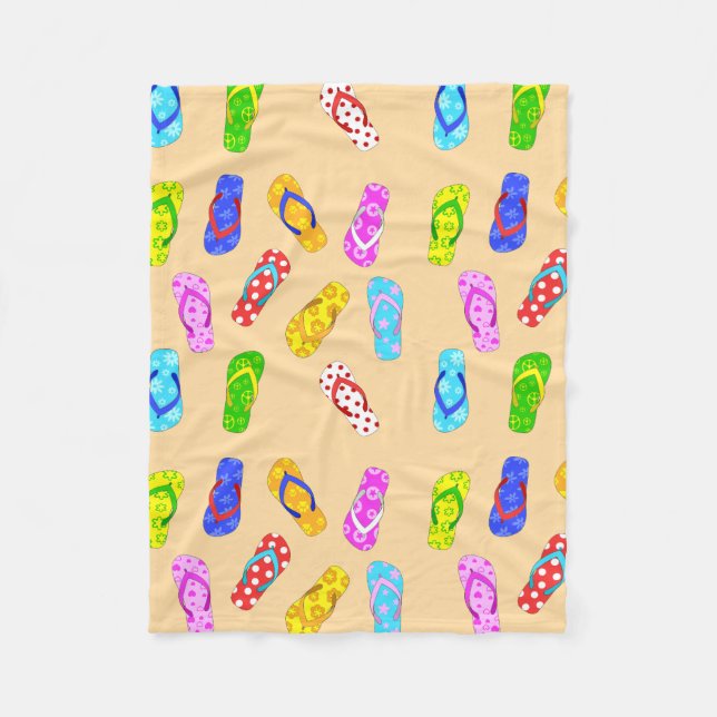 Flip Flop Pattern Fleece Blanket (Front)
